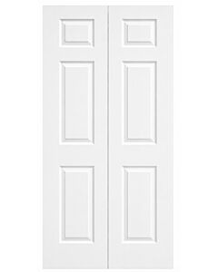 32" Colonial 6-Panel Textured Bifold Door – Primed White