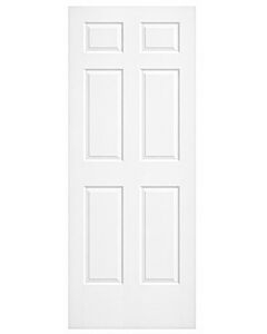 36" Colonial 6-Panel Textured Interior Door Slab – Primed White