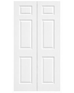 36" Colonial 6-Panel Textured Bifold Door – Primed White