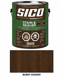 SICO Formula 77 Semi-Transparent Stain & Sealer – Burnt Hickory – 3.78 L