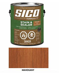 SICO Formula 77 Semi-Transparent Stain & Sealer – Mahogany – 3.78 L