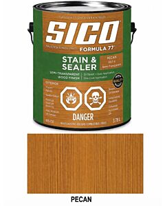 SICO Formula 77 Semi-Transparent Stain & Sealer – Pecan – 3.78 L