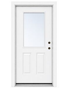 MDW 32" x 80" Steel Exterior Door – Left Hand Inswing – 4 5/8" Composite Frame – 22" x 36" (Clear Fixed Low-E)