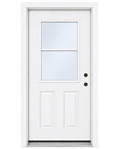 MDW 36" x 80" Steel Exterior Door – Left Hand Inswing – 6 5/8" Composite Frame – Half Lite Vented