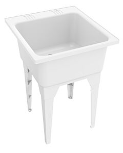 MAAX Super Poly 25" x 23" Polypropylene White Laundry Tub / Sink – Freestanding