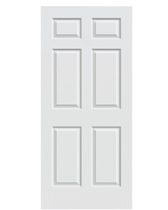34" Colonial 6-Panel Textured Interior Door Slab – Primed White
