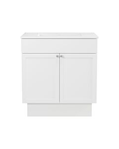 Presenza 30" White Shaker Bathroom Vanity with Ceramic Top – Single Hole – Pre-Assembled