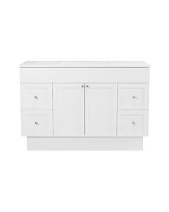 Presenza 48" White Shaker Bathroom Vanity with Ceramic Top – Single Hole – Pre-Assembled