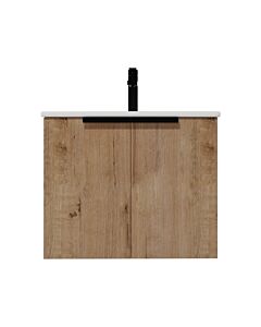 Presenza Eclipse 24" Natural Wood Wall-Mount Bathroom Vanity with Ceramic Top – Single Hole – Pre-Assembled