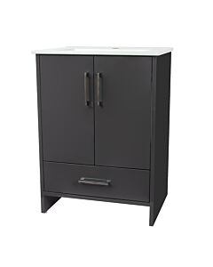 Presenza Henry 24" Grey Bathroom Vanity with Ceramic Top – Single Hole – Pre-Assembled