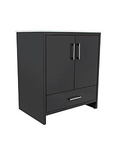 Presenza Henry 30" Grey Bathroom Vanity with Ceramic Top – Single Hole – Pre-Assembled