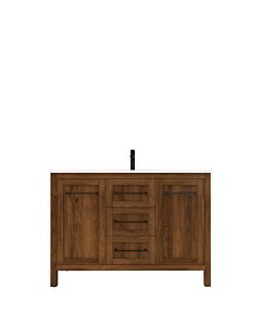 Presenza Arcadia 48" Medium Walnut Bathroom Vanity with Ceramic Top – Single Hole – Pre-Assembled