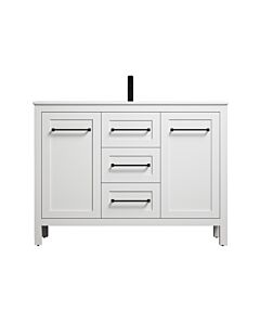 Presenza Arcadia 48" White Bathroom Vanity with Ceramic Top – Single Hole – Pre-Assembled