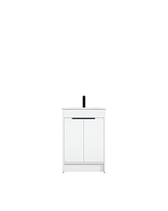 Presenza Holly 24" Matte White Bathroom Vanity with Ceramic Top – Single Hole – Pre-Assembled