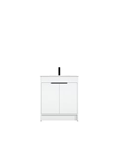 Presenza Holly 30" Matte White Bathroom Vanity with Ceramic Top – Single Hole – Pre-Assembled
