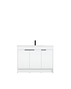 Presenza Holly 48" Matte White Bathroom Vanity with Ceramic Top – Single Hole – Pre-Assembled