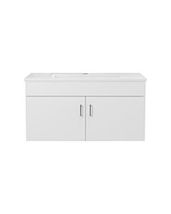 Presenza 30" White Wall-Mount Bathroom Vanity with Ceramic Top – Single Hole – Pre-Assembled