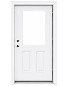 MDW 32" x 80" Steel Exterior Door – Right Hand Inswing – 4 5/8" Composite Frame – 23" x 37" Cut-Out