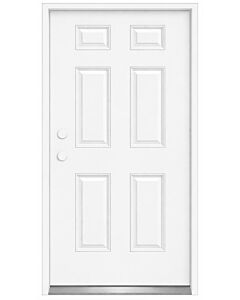 MDW 36" x 80" 6 Panel Steel Exterior Door – Right Hand Inswing – 6 5/8" Composite Frame
