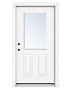 MDW 32" x 80" Steel Exterior Door – Right Hand Inswing – 4 5/8" Composite Frame – 22" x 36" (Clear Fixed Low-E)