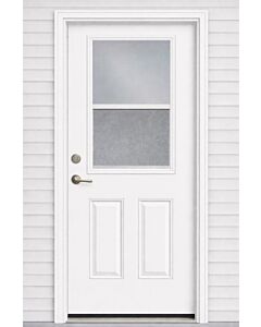 MDW 32" x 80" Steel Exterior Door – Right Hand Inswing – 4 5/8" Composite Frame – 22" x 36" (Clear Vent Low-E)