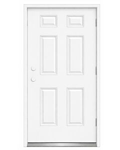 MDW 32" x 80" 6 Panel Steel Exterior Door – Right Hand Outswing – 4 5/8" Composite Frame