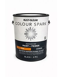 Rust-Oleum Colour Spark Exterior Paint + Primer ï¿½ Black (Flat) 3.78L