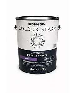 Rust-Oleum Colour Spark Exterior Paint + Primer ï¿½ Black (Satin) 3.78L