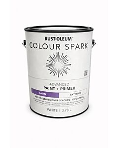 Rust-Oleum Colour Spark Exterior Paint + Primer ï¿½ White (Satin) 3.78L