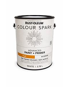 Rust-Oleum Colour Spark Exterior Paint + Primer ï¿½ White (Flat) 3.78L