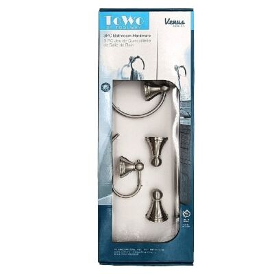 3PC Venus Bathroom Hardware Set Wall Mount Satin Nickle