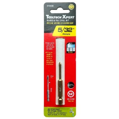 Drill Bit Glass & Tile 5/32in x 65mm Carbide Tip 1/4in Shank