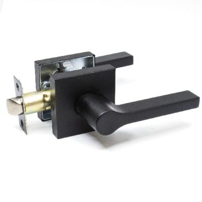 TG Passage Door Lever Square Black