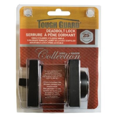 TG Deadbolt Single Cylinder Square Black