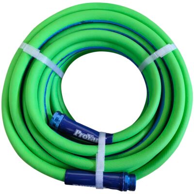 100' Hybrid Garden Hose – 5/8" – 200 PSI – Aluminum Couplings – Blue
