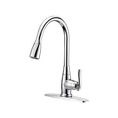 Kitchen Faucet Single Handle Pull Down Chrome Finish