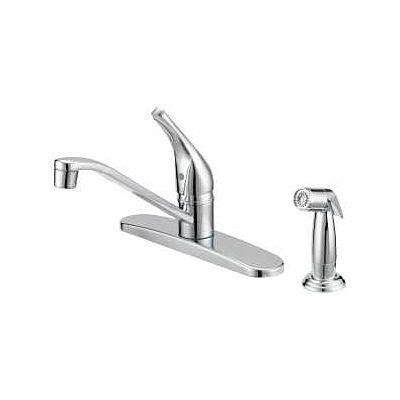Kitchen Faucet Single Handle with Spray 4hole Chrome Finish