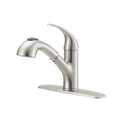 Kitchen Faucet Single Handle Pullout Stainless Steel Finish