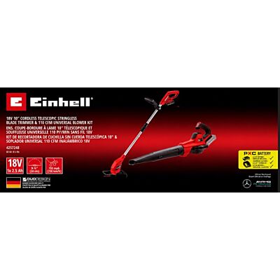 Einhell 18V Cordless Telescopic Stringless Blade Trimmer & 110 CFM Universal Blower Kit with 2.5Ah Battery & Charger