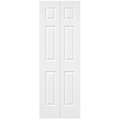 24" Colonial 6-Panel Textured Bifold Door – Primed White