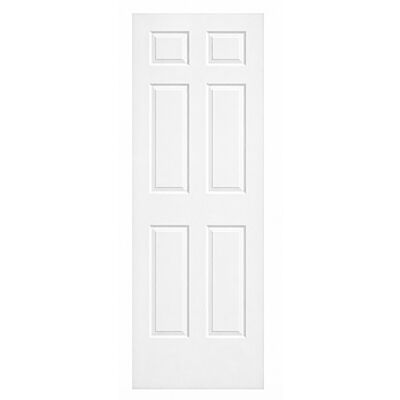 28" Colonial 6-Panel Textured Interior Door Slab – Primed White