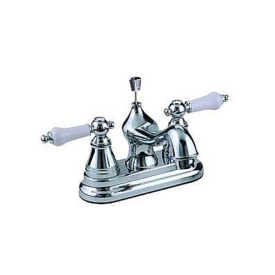Bathroom Faucet 2 Lever White Handle Non Metal Chrome Plated Finish