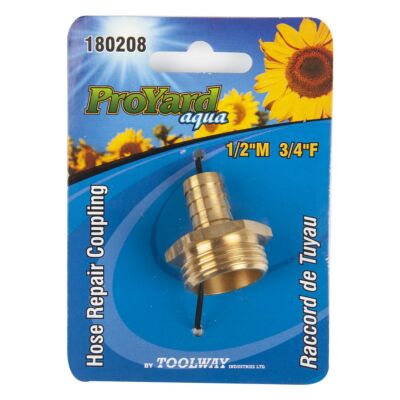 Brass Hose Coupling – 1/2" Male x 3/4" Female