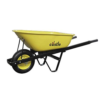 Castle 6 cu ft / 80 L / 150 kg (330 lb) Contractor Wheelbarrow – Steel Tray