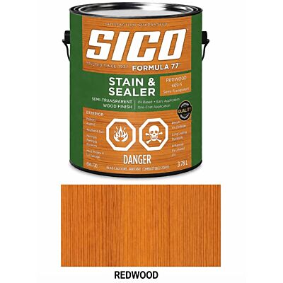 SICO Formula 77 Semi-Transparent Stain & Sealer – Redwood – 3.78 L