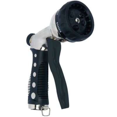 Front Trigger Hose Nozzle Sprayer – 7 Pattern – Zinc/Black