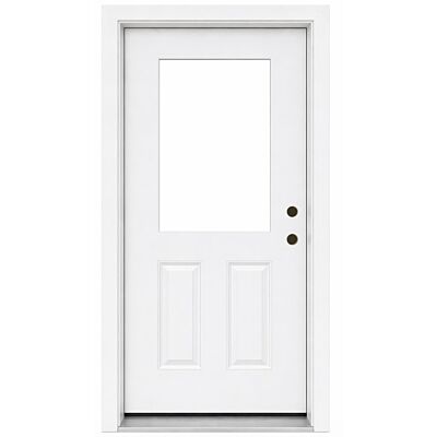MDW 36" x 80" Steel Exterior Door – Left Hand Inswing – 4 5/8" Composite Frame – 23" x 37" Cut-Out