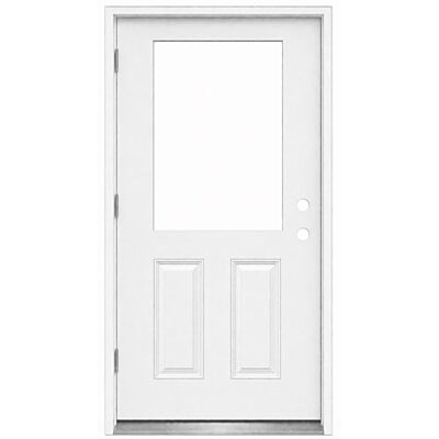 MDW 36" x 80" Steel Exterior Door – Left Hand Outswing – 4 5/8" Composite Frame – 23" x 37" Cut-Out