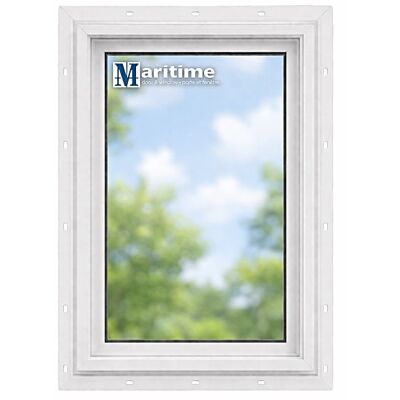 Maritime Door & Window 24" x 36" White Casement Vinyl Window - Left Hinge (Outside View)
