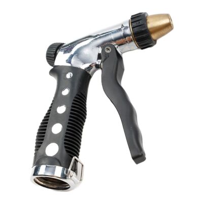 Metal Front Trigger Hose Nozzle Sprayer – Adjustable Spray Head – Grey/Black